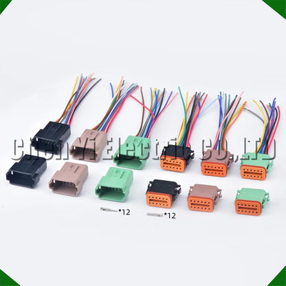 12 Pin Deutsch DT Waterproof Connector DT06-12SA DT04-12PA Plug