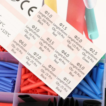 Heat Shrink Tube Kit 800PCS | PE Cross-Linked Thermoresistant Tubing | Waterproof Cable Insulation Sleeve