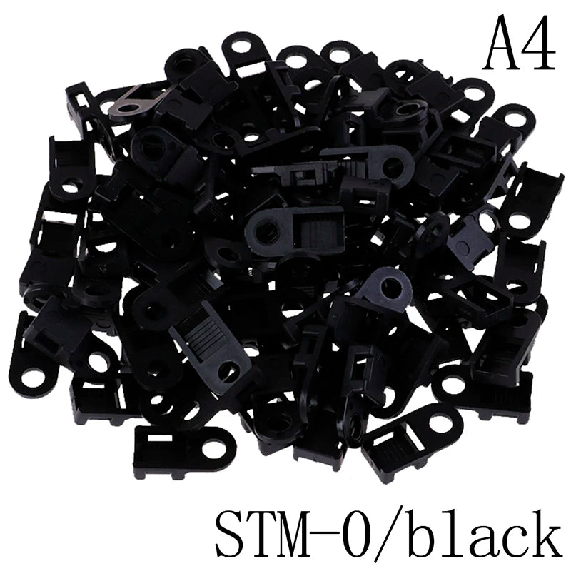 100Pcs/set Plastic Wire Cable Zip Tie Screw Fixing Mount Base Holder
