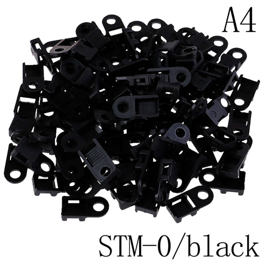 100Pcs/set Plastic Wire Cable Zip Tie Screw Fixing Mount Base Holder
