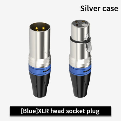 3Pin XLR Color Head Pure Copper Pin Male and Female Audio Microphone Connector Canon Welding Plug Socket