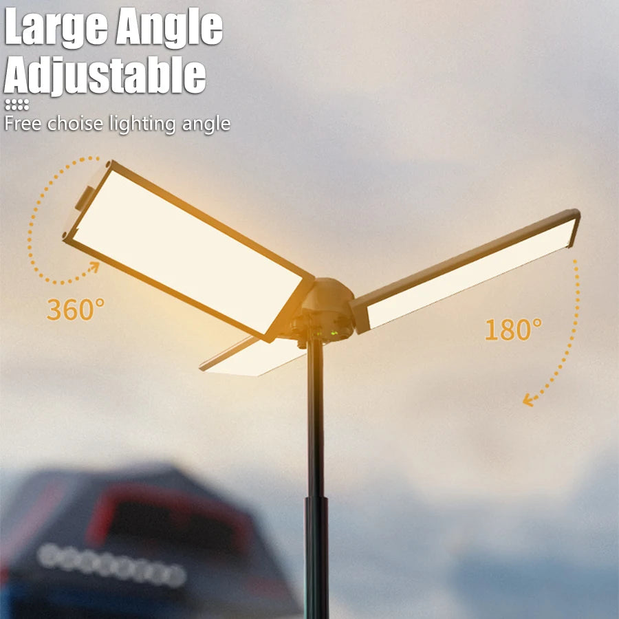 8000MAH Multifunctional Telescopic Camping Light LED Floodlight Flashlight with Stepless Dimming Charge Outdoor Tent Flashlight