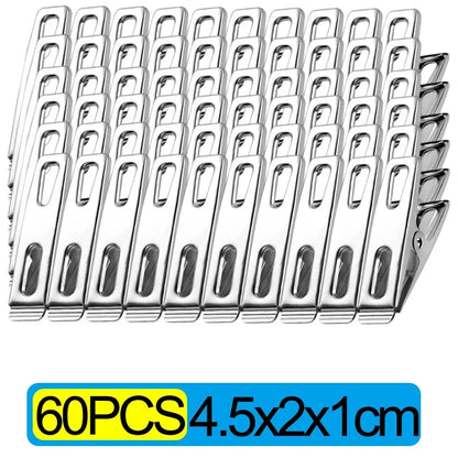 100-20PCS Stainless Steel Clothespins Multifunction Kitchen Sealing Clips Mini Photos Clip Clothes Pegs Hangers Clamps Storager