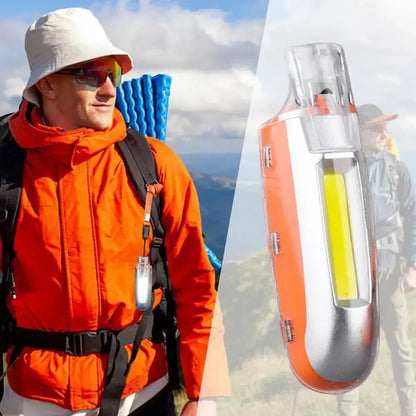 2-in-1 COB LED Flashlight Keychain with Whistle Portable Handheld Lamp