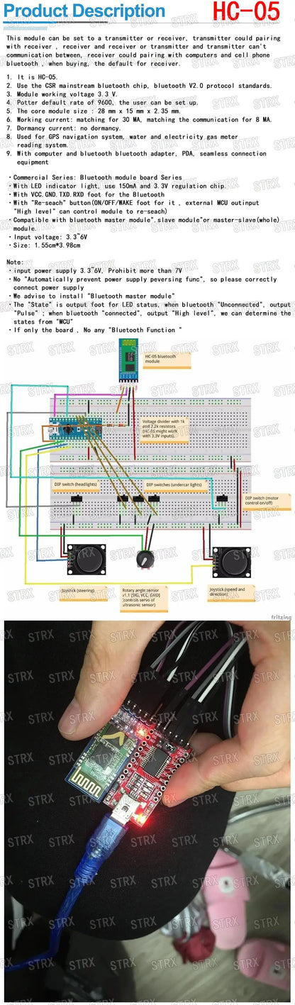 HC-05 HC-06 Bluetooth Serial Module Master-Slave 6Pin/4Pin Wireless Pass-Through for Arduino