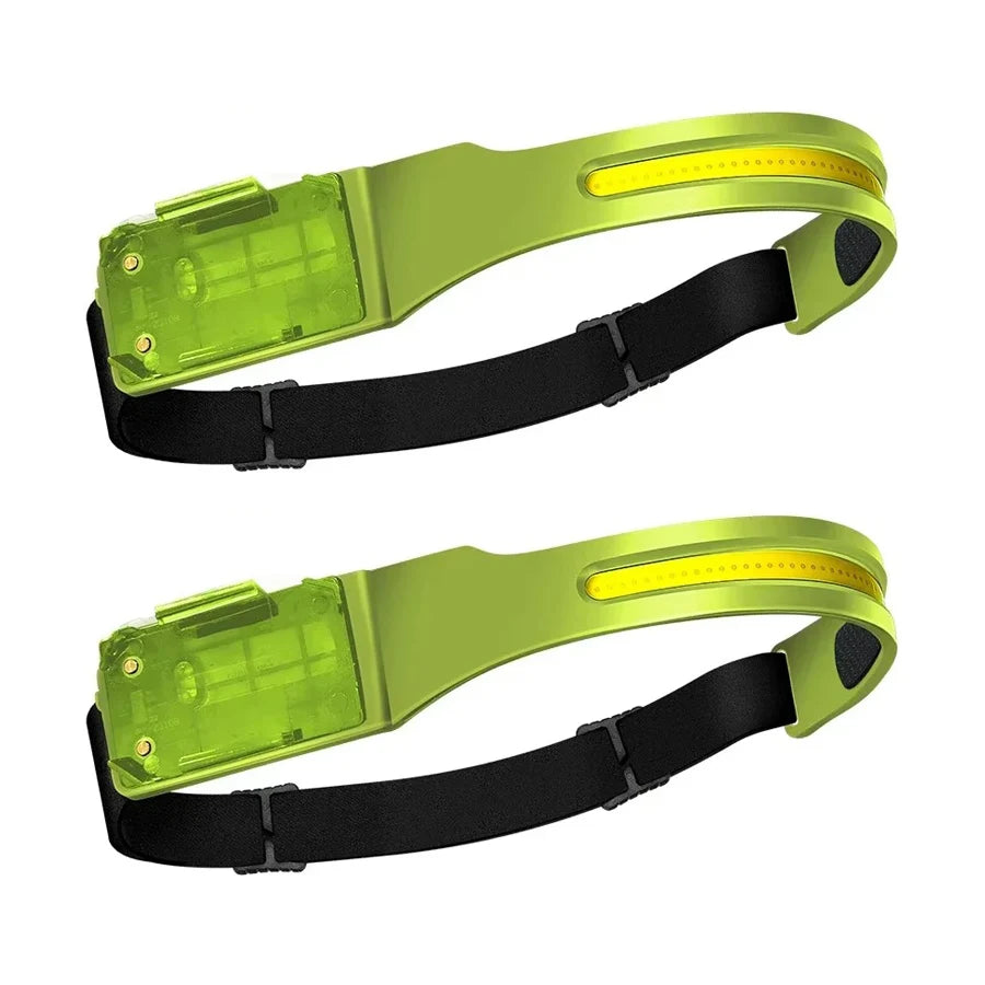 LED+COB Dual Light Source Induction Headlight Detachable 2-in-1 Flashlight 9-level Dimming Outdoor Multifunctional Fishing Torch