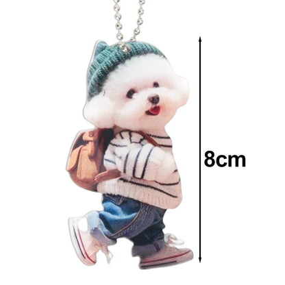 Cute Teddy Dog Car Hanging Ornament Keychain Pendant