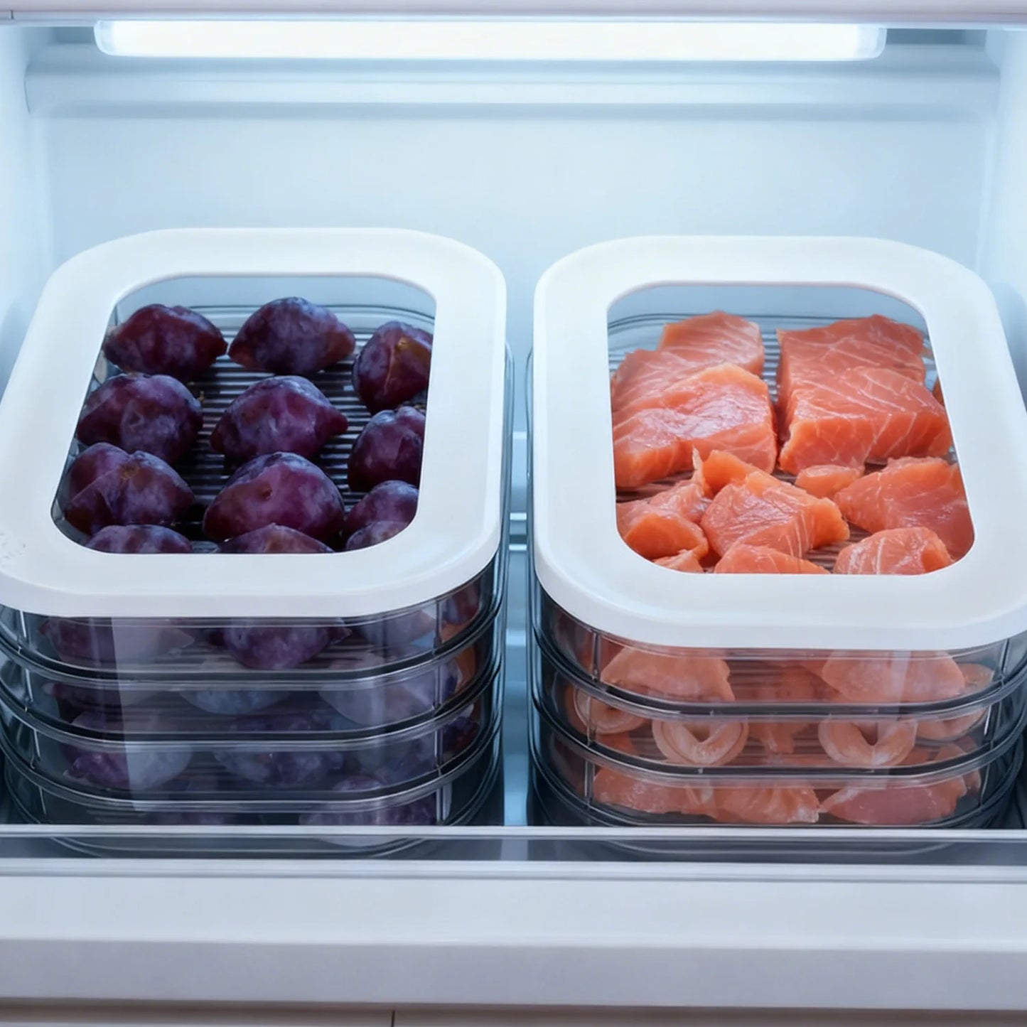 Bacon & Lunch Meat Storage Container for Fridge Stackable Box