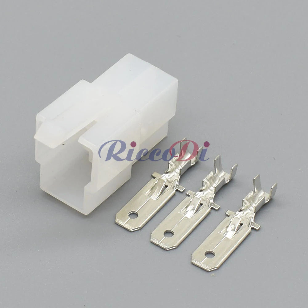3-Pin 6.3mm Sealed Connector 6110-4533 6120-2033 DJ7031A-6.3 PA66 CDI Battery Charger Automotive