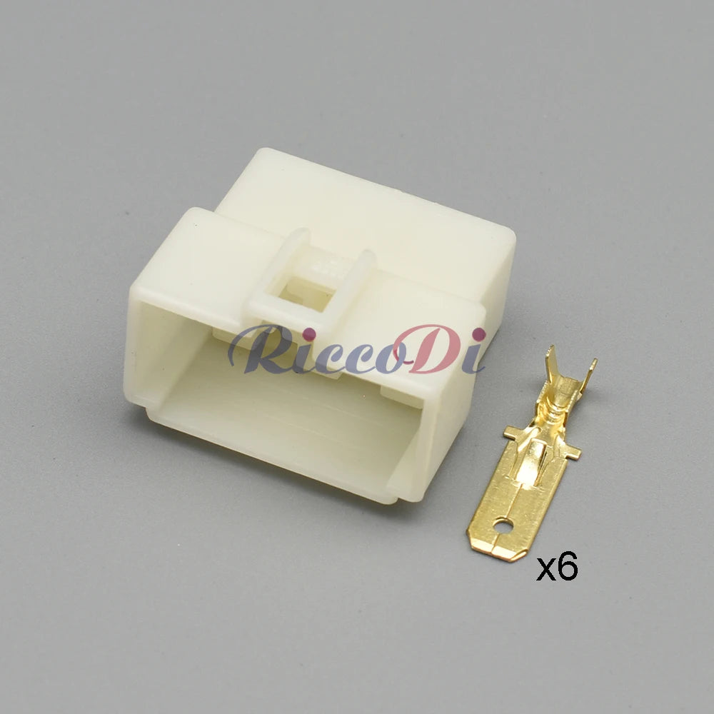6.3mm Series 6-Pin Automotive Connector DJ7061-6.3-11 / DJ7061-6.3-21 | PA66 Sealed Male Female Plug with Terminals