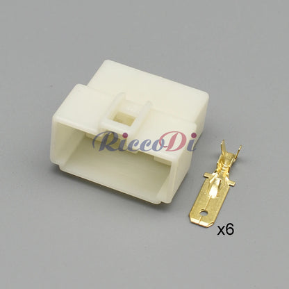 6.3mm Series 6-Pin Automotive Connector DJ7061-6.3-11 / DJ7061-6.3-21 | PA66 Sealed Male Female Plug with Terminals