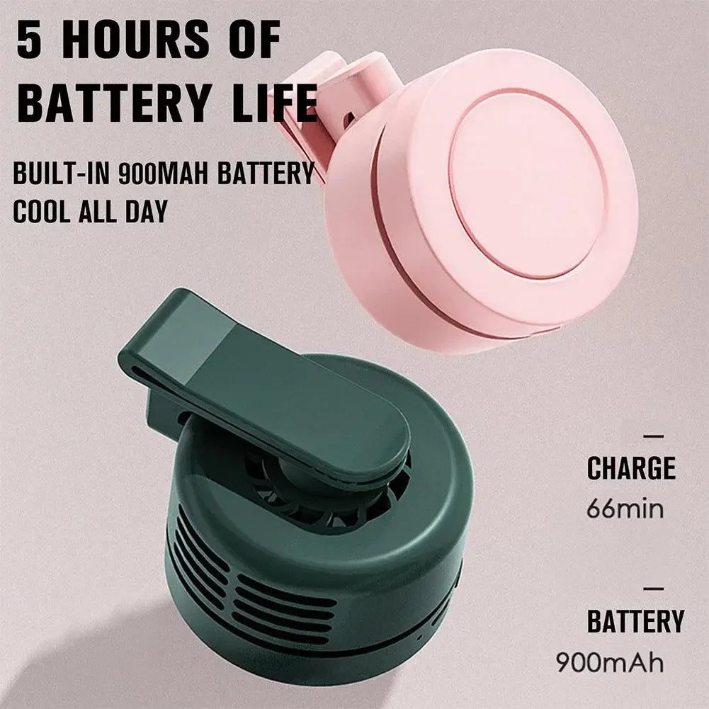 Clip-on Mini Waist Fan 3-Speed USB-C Rechargeable Portable Fan