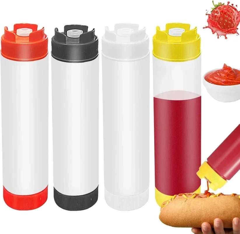 16oz Double Ended Sauce Squeeze Bottle Salad Dressing Dispenser