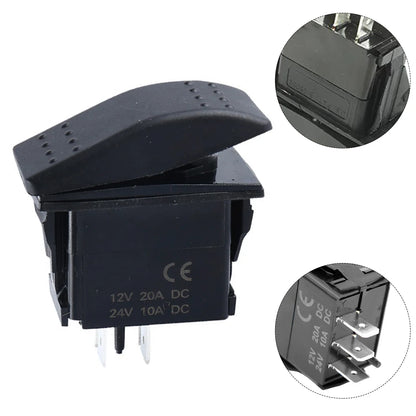 SPDT Waterproof Switch 20A 12/24VDC Rocker Switch (ON)-OFF-(ON) Rectangular Rocker Switch For Automotive Supplies