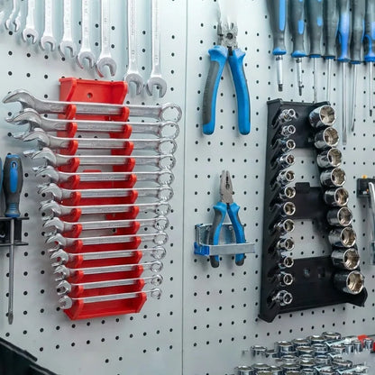 Red Wrench Organizer Plastic Wrench Organizer Tray Sockets Storage Tools Rack Sorter Standard Spanner Holders Wrench Holder