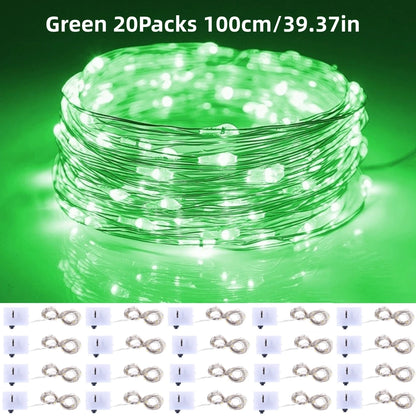 20Packs 1m LED String Lights Warm/Multicolor/Red/Green/Blue/Pink/Purple/White Christmas Atmosphere Firefly Lamp Starry Sky Light