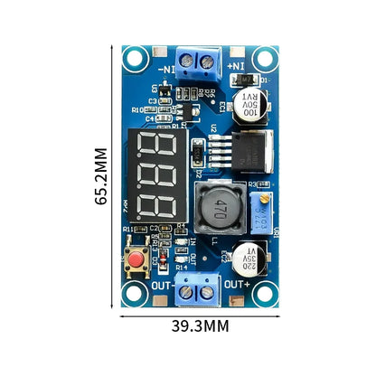 DC-DC Buck Converter Power Supply 4-40V Input Adjustable 1.25-37V Output with LED Voltmeter Display for Electronics