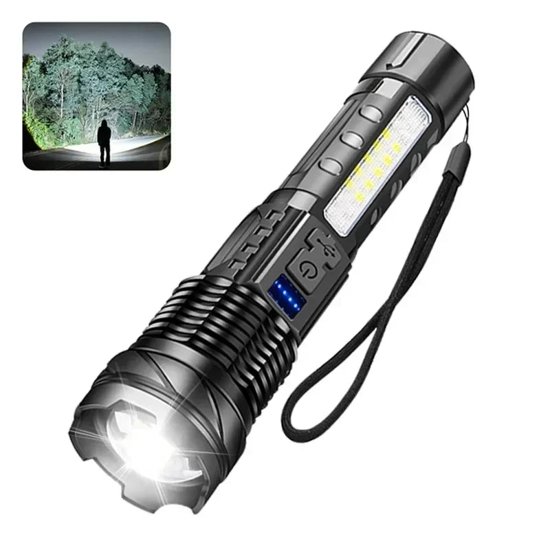 Ultra Bright Rechargeable LED Flashlight Zoomable High Lumens