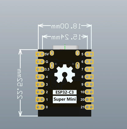 ESP32-C3 SuperMini Development Board with WiFi and Bluetooth