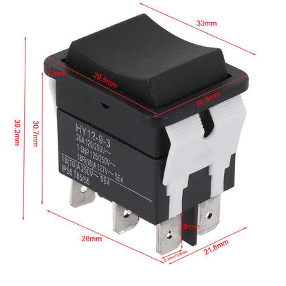 6Pins Pushbutton Rocker Switch 125250V 20A for HY1293 Easy Installation and Reliable Performance for Electrical Needs