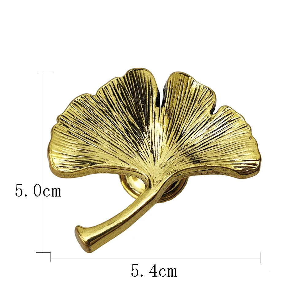 Zinc Alloy Ginkgo Leaf Cabinet Handle for Furniture Doors Providing Resistance and Applicable to For Children Rooms