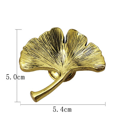 Zinc Alloy Ginkgo Leaf Cabinet Handle for Furniture Doors Providing Resistance and Applicable to For Children Rooms