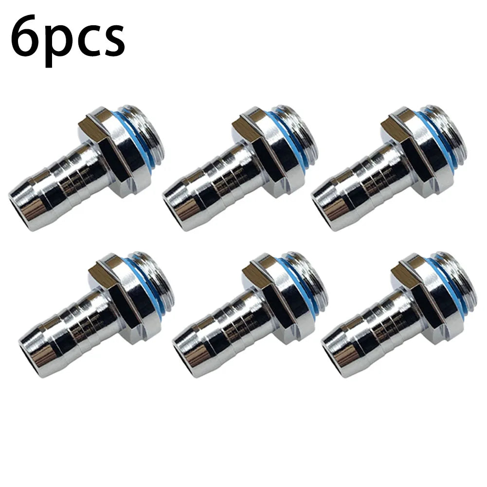 Water Cooling Barb Fitting 2-Touch G1/4 Thread Hose Pagoda Connector with Waterproof Sealing Ring, 4–14mm