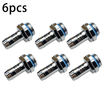 Water Cooling Barb Fitting 2-Touch G1/4 Thread Hose Pagoda Connector with Waterproof Sealing Ring, 4–14mm