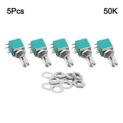 Audio Equipment 60*60*60 Mm Sealing Potentiometer Knurled Shaft Potentiometer Control Device Plastic Shell Single Linear Use