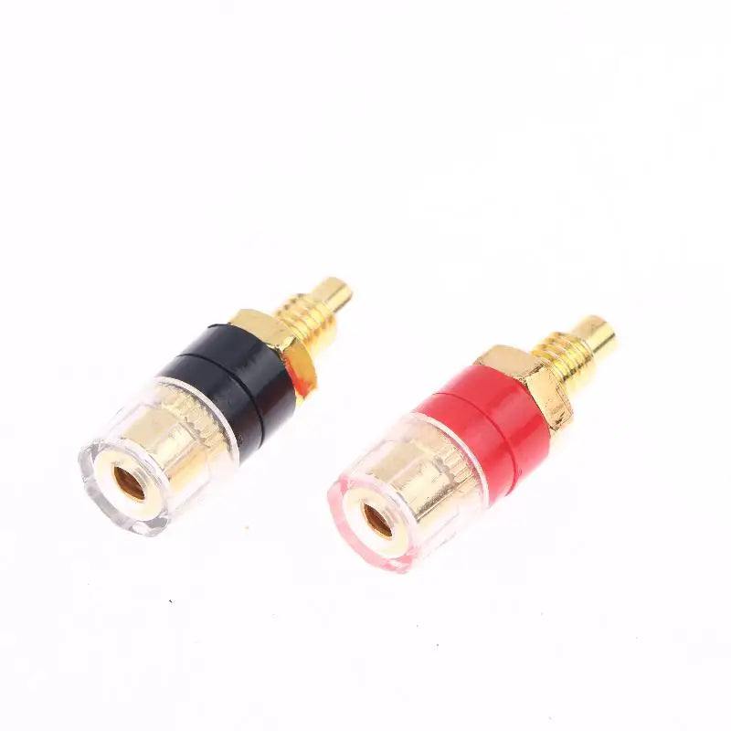 4/10Pcs Brass Terminal Connector With Transparent Shell Banana Plug Socket 4mm Gold Plated HIFI Ser Amplifier Binding Posts