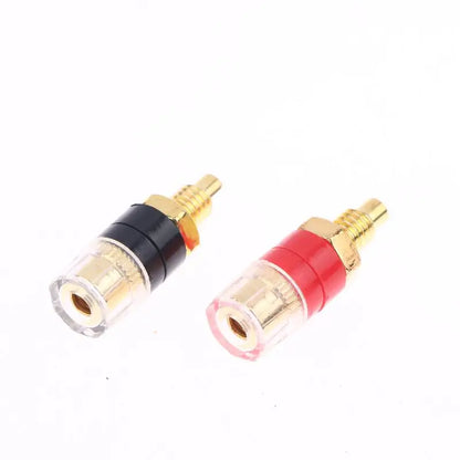 4/10Pcs Brass Terminal Connector With Transparent Shell Banana Plug Socket 4mm Gold Plated HIFI Ser Amplifier Binding Posts