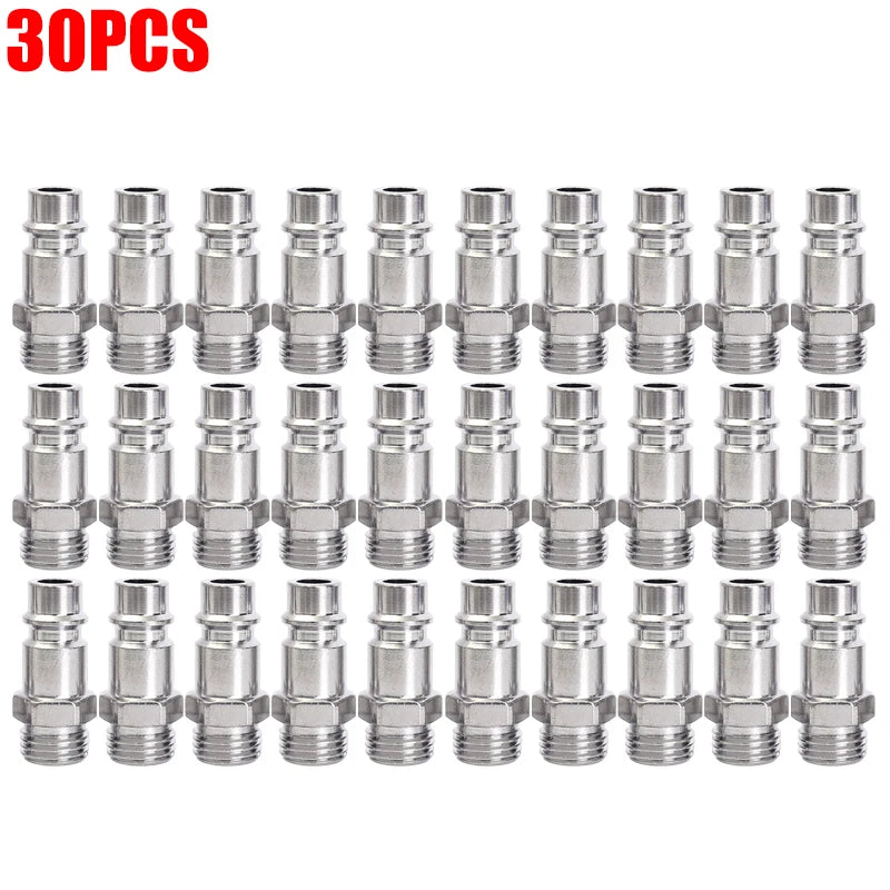 30/5PCS Pneumatic Quick Coupling Connector – European Standard EU Air Compressor Fitting with BSP Male Thread Coupler