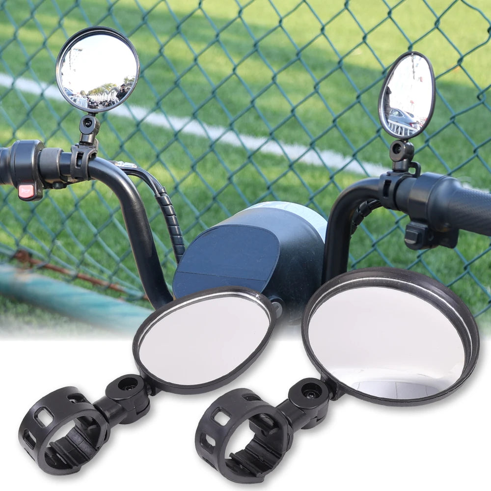 Universal Bike Mirrors Bike Handlebar Adjustable Rotating Wide Angle Rear View Mirror 360 Degree Rotation Cycling Accessories