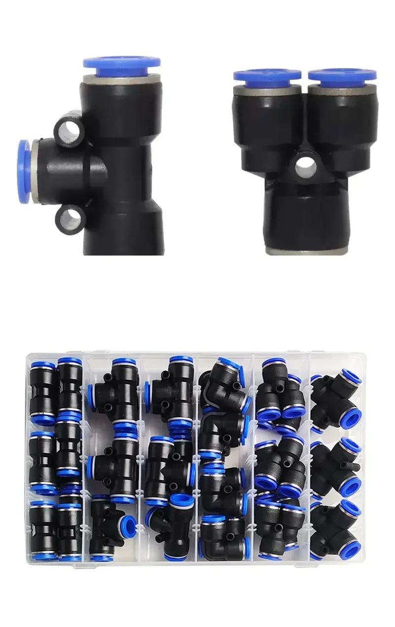 Boxed Pneumatic Fittings PU-10 PE-10 PZA-10 PY-10 PV-10 Quick Release Connectors Kit for 4mm Plastic Hose Couplings