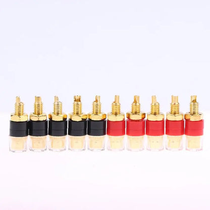 4/10Pcs Brass Terminal Connector With Transparent Shell Banana Plug Socket 4mm Gold Plated HIFI Ser Amplifier Binding Posts