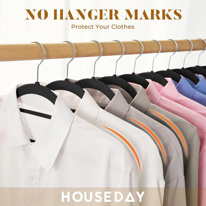 Velvet Non Slip Clothes Hangers Non Marking Wardrobe Storage
