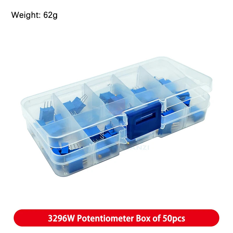 Electronic Component Kit Box with LEDs, Transistors, IC Sockets, Switches, and Jumper Wires