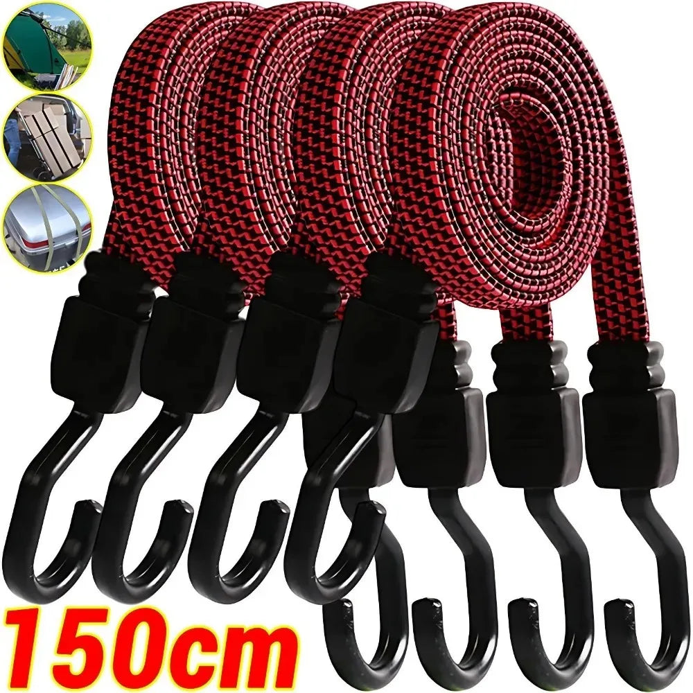 Motorcycle Bungee Cord Luggage Strap with Steel Hooks Cargo Tie Down