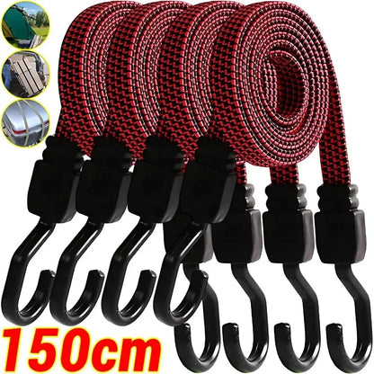 Motorcycle Bungee Cord Luggage Strap with Steel Hooks Cargo Tie Down