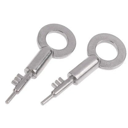 New Stainless Steel 3-Tooth Lock Key Blank Universal - Bathroom Door Keys Home Security Replacement Keys