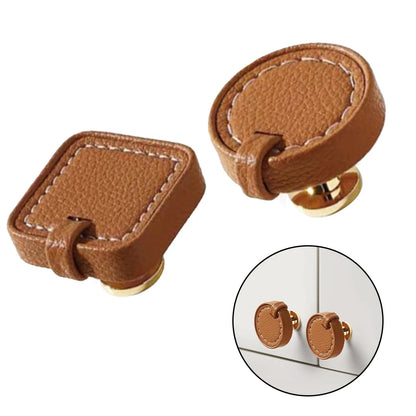 For Kitchen Cabinets Zinc Alloy Knobs Leather Drawer Pulls Stylish Furniture Pulls Sturdy Construction Stylish Furniture Accents