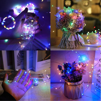 10Packs 5m LED String Lights Warm/Multicolor/Red/Green/Blue/Pink/Purple/White Christmas Atmosphere Firefly Lamp Starry Sky Light