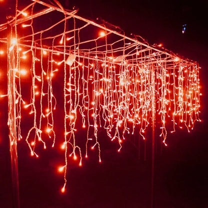 Christmas Icicle Light Decorations Outdoor Garden Street Droop LED Lamp Curtain String Fairy Garland for Eaves