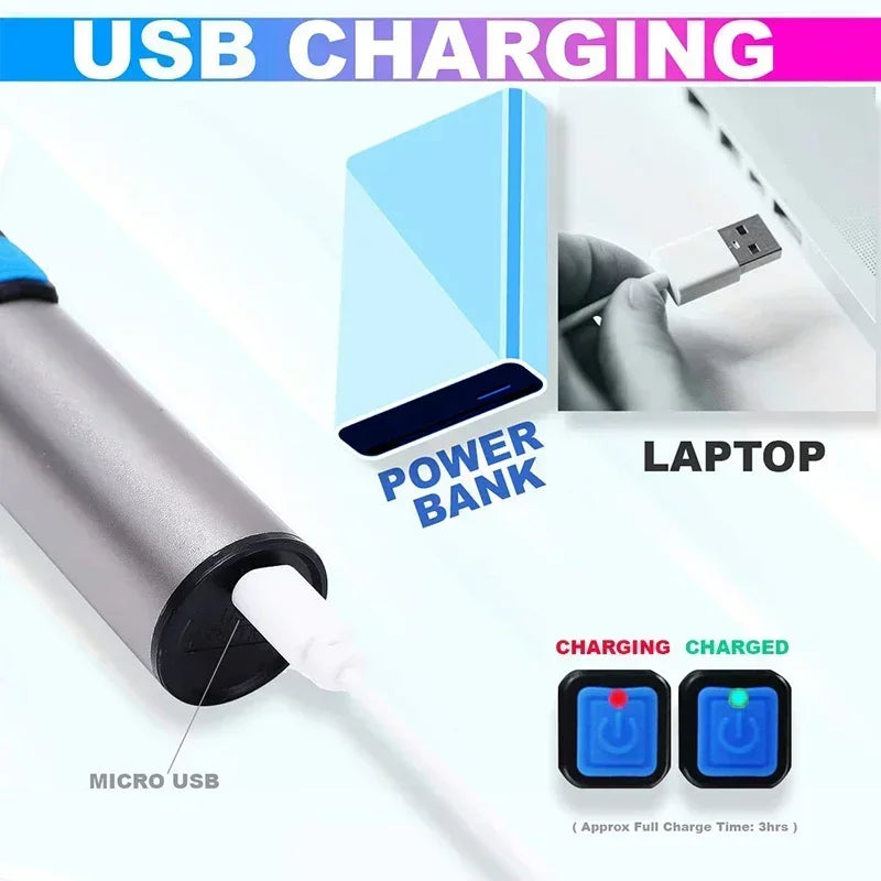 395nm UV Flashlight Blacklight Zoomable USB Rechargeable UV Light