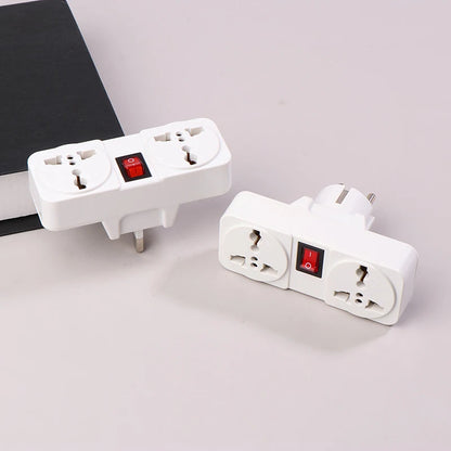 UK/EU Plug Adapter with Switch Universal Extension Socket 10A 250V