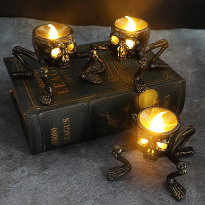 Halloween LED Skull Hand Lantern Light Ghost Lamp Candle Flameless Tea Lights Candle Halloween Party Home Decoration