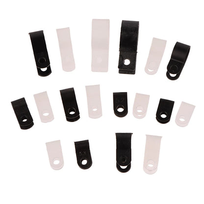 100Pcs/Pack U-Type R-Type Nylon Clamp Cable Clips Plastic Hose Fasteners Mount Fix Hardware Electrical Fitting Wire Management