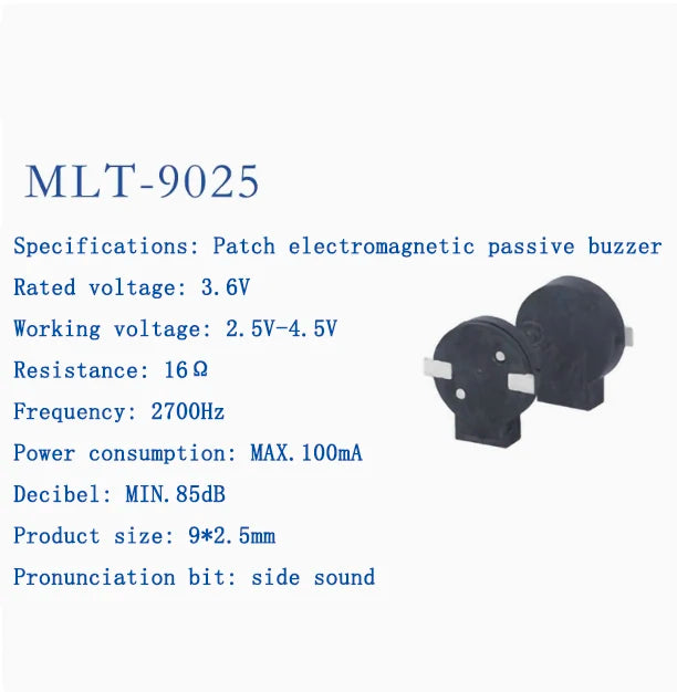 Active and Passive Electromagnetic Patch Buzzers MLT-4020 MLT-5018 MLT-5020 MLT-5030 5525 7525 8530 8540 9025 9032 9045 MLT9650