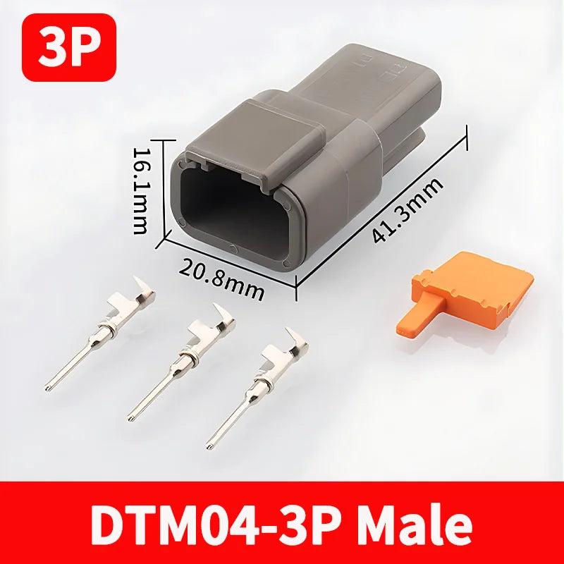 2-12 Pin Way Deutsch DTM Series Connector Male Female Docking Harness Plug 2P 3P 4P 6P 8P 12P DTM04-2P DTM06-2S