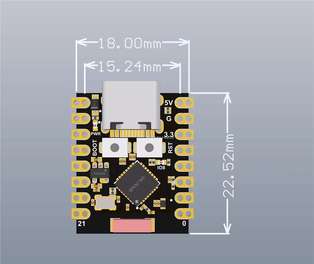 ESP32-C3 SuperMini Development Board with WiFi and Bluetooth